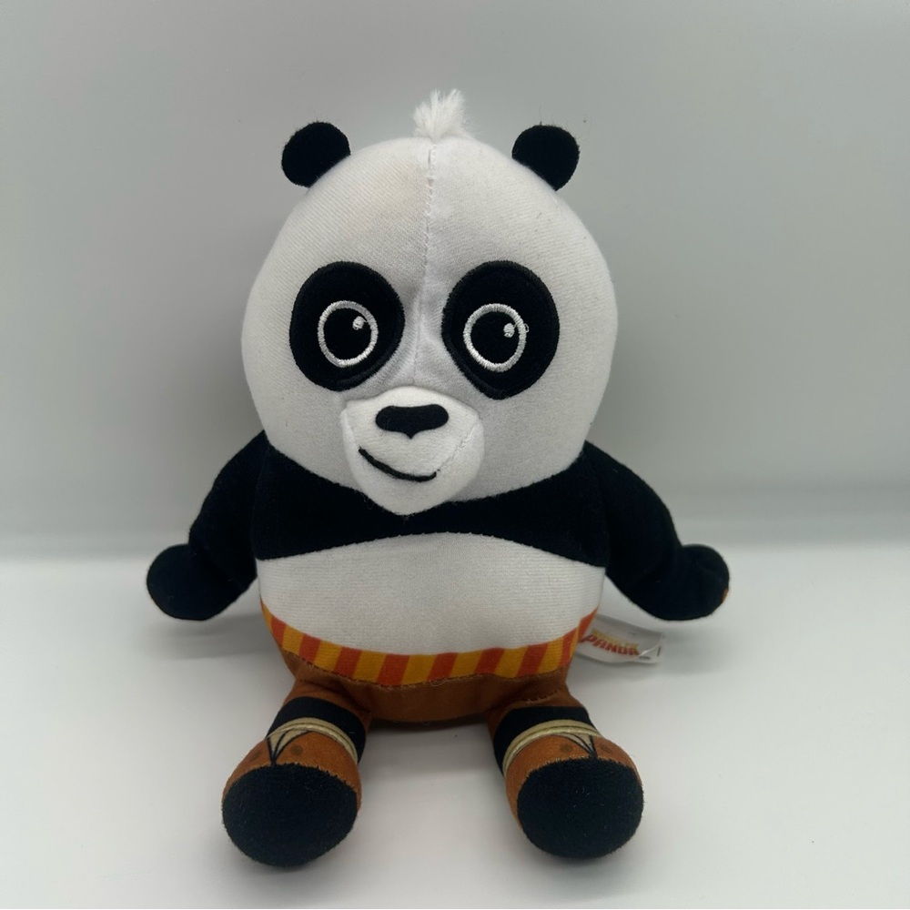 Kung Fu Panda Po plush Panda bear 7" loungeing pose embroidered face 2021